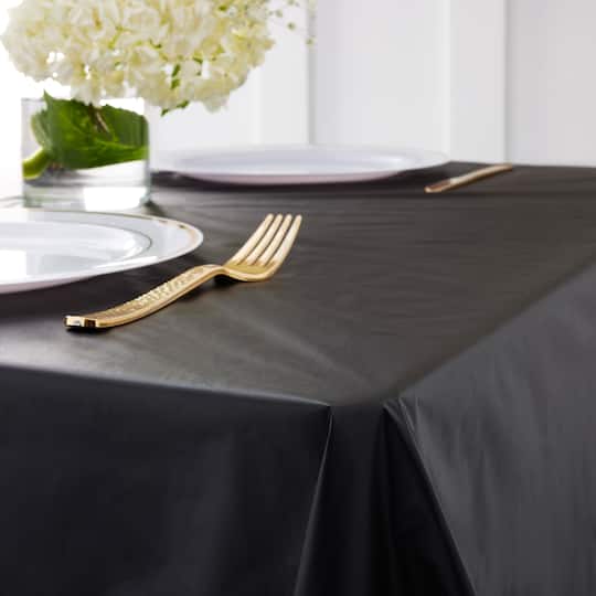 12 Pack: Black Plastic Table Cover by Celebrate It™